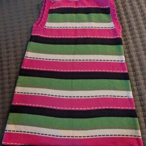 Gymboree Pink and Green Striped A-Line Sweater Dress